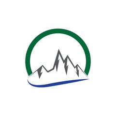 Set of vector mountain and outdoor adventures logo