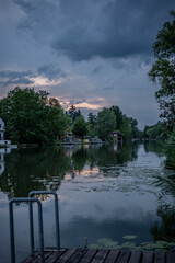 sunset over the river