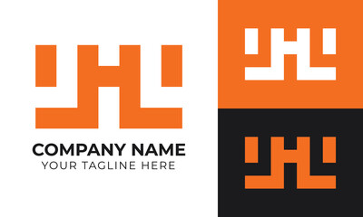 Creative modern minimal abstract h letter logo design template