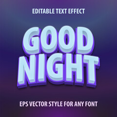Editable text effect in night beautiful style
