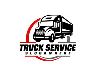 Illustration logistics and delivery company logo design template