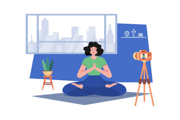 Woman Shooting Yoga Video Tutorial