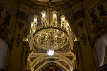Fototapeta premium The interior architecture of the colonial Catholic church of Our Lady of Lapa of Merchants, Rio de Janeiro, Brazil