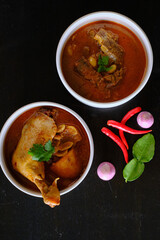 Traditional Thai Chicken Curry and  beef curry food menu