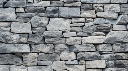 Fototapeta premium Grey Stone Wall Texture. Build Impressive Mosaic Walls with Granite and Marble Aesthetics in Panoramic Background: Generative AI