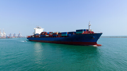 container cargo ship import export global business and industry commercial trade logistic and transportation of international by container cargo ship in the open sea, Container cargo freight shipping,