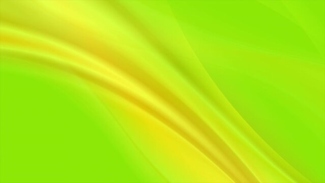 Bright green yellow smooth waves abstract elegant background. Video animation Ultra HD 4K 3840x2160
