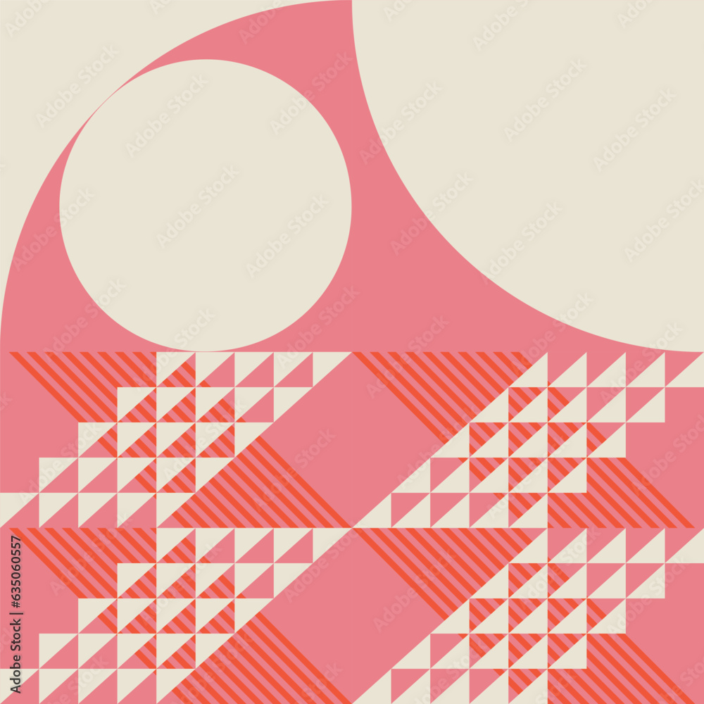 Leinwandbilder modern abstract geometric vector seamless pattern with simple elements and shapes like circle, squar