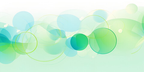 Abstract background illustration of green and blue circles, ai generated