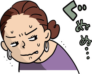 睨みをきかした女性の上半身