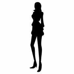 Fototapeta premium beautiful woman silhouette standing looking elegant