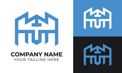 Creative modern minimal real estate house home logo design template