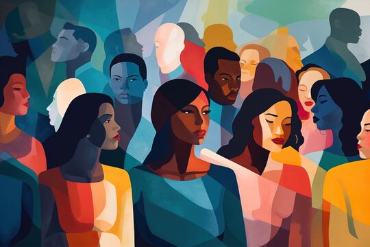 Harmonious Inclusivity: Colorful Crowd Illustrates the Power of Diversity