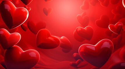 Background of red hearts romance love new quality universal colorful technologies, artificial intelligence
