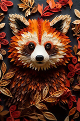 Paper figure in the form of a red panda