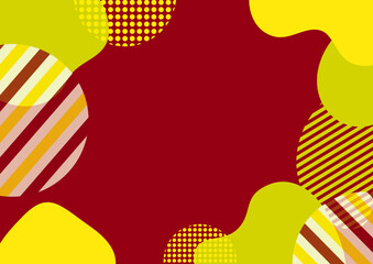 赤の背景色に幾何学図形を用いた背景素材