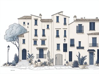 Modern city landscape. AI generated illustration