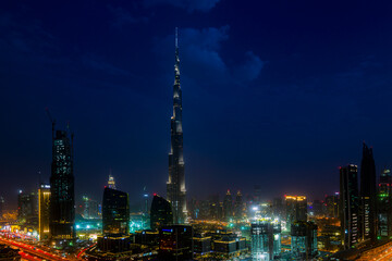 Fototapeta na wymiar beautiful cityscape of dubai, The Burj Khalifa is a skyscraper in Dubai, United Arab Emirates. It is the world's tallest building.
