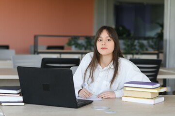 Portrait of female college student