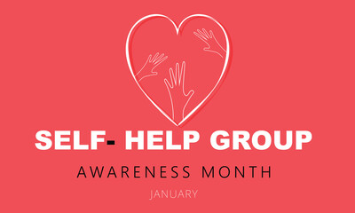 Self Help group awareness month. background, banner, card, poster, template. Vector illustration.