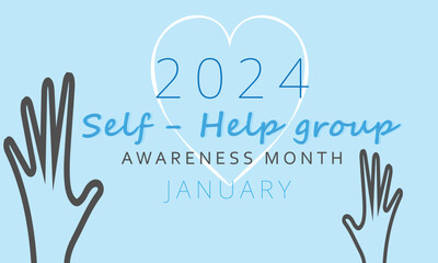 Self Help group awareness month. background, banner, card, poster, template. Vector illustration.