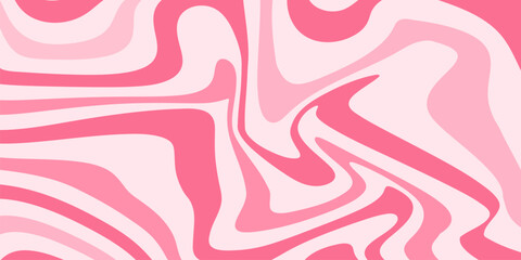 Vector Optical Pink Colors. Abstract 3d Seamless Pattern in Psychedelic Retro Style. Art Crazy Liquid Stripe for Poster, Website, Placard, Cover, Advertising. Vector illustration 