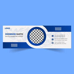 Modern and minimalist email signature or email footer template,minimal style email signature card template in horizontal design
