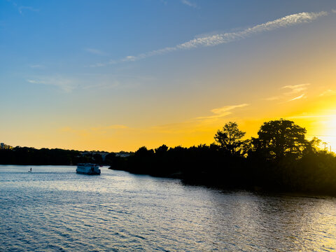 sunset on the river