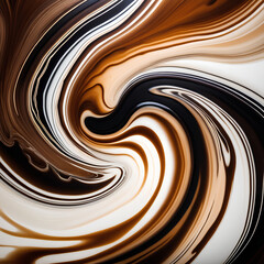 A Close-up Perspective on Coffee's Hypnotic Liquid Textures and Tonalities. Generative AI