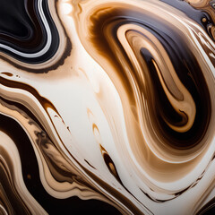 A Close-up Perspective on Coffee's Hypnotic Liquid Textures and Tonalities. Generative AI