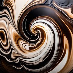 A Close-up Perspective on Coffee's Hypnotic Liquid Textures and Tonalities. Generative AI