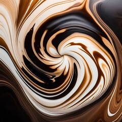A Close-up Perspective on Coffee's Hypnotic Liquid Textures and Tonalities. Generative AI