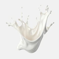 3d render, milk splash isolated on background