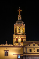 Fototapeta na wymiar Queretaro Historic Church, Elegance of Midnight