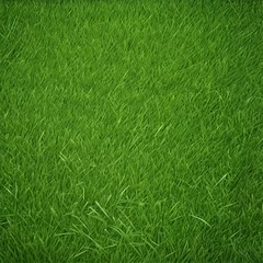 Fotobehang A topview of green grass texture. ai generated © auc