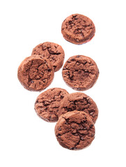Chocolate cookies falling