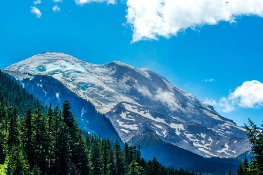snow covered mountains