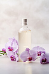 Fototapeta na wymiar Orchid Essential Oil Skin Care Product Advert Shot