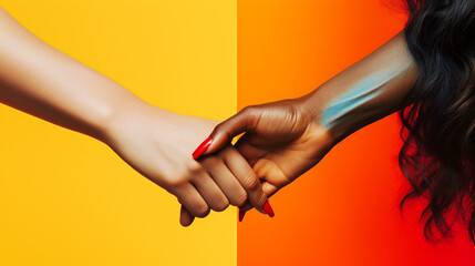 From Passion to Action.  Inspiring Journey in Pride Activism.  The concept of Gay Rights.. Lesbians hold hands.