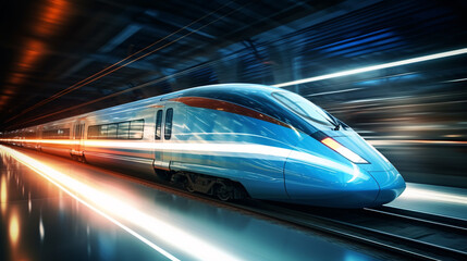 Obraz na płótnie Canvas High speed train with motion blur.