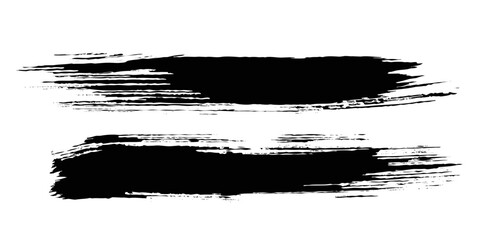 Black isolated ink brush strokes vector design
