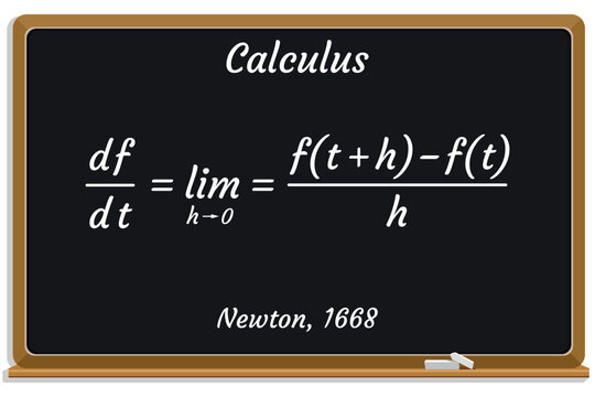 Calculus on a black chalkboard.. Education. Science. Formula. Vector illustration. 