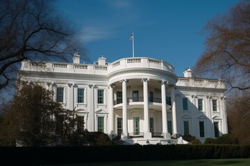 Unobstructed view of White House. Generative AI
