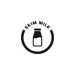 Skim milk icon or Skim milk label vector isolated in flat style. Best Skim milk label for product packaging design element. Skim milk icon for packaging design element.