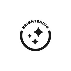 Brightening icon vector or Brightening skin label vector isolated in flat style. Best Brightening icon for product packaging design element. Brightening label vector.