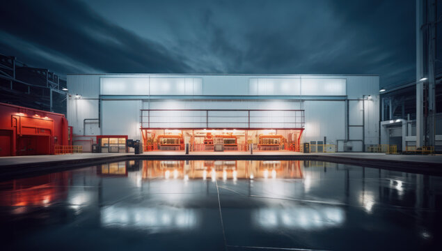 Dynamic industrial building and factory. Powering technology, logistics, manufacturing, and expertise for sustainable success and growth.