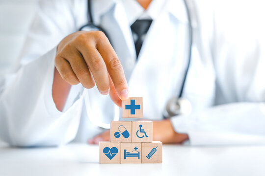 Health insurance concept. Doctor  and healthcare medical icon, health and access to welfare health concept.