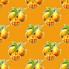 seamless pattern with mangos