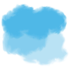Watercolor blue fluffy clouds isolated on transparent background 