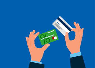 Money payment market and buy theme. Flat vector illustration